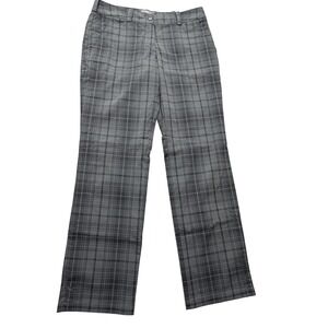 Nike Golf Dri-FIT Pants Womens 8 Gray Plaid Tour Performance Straight